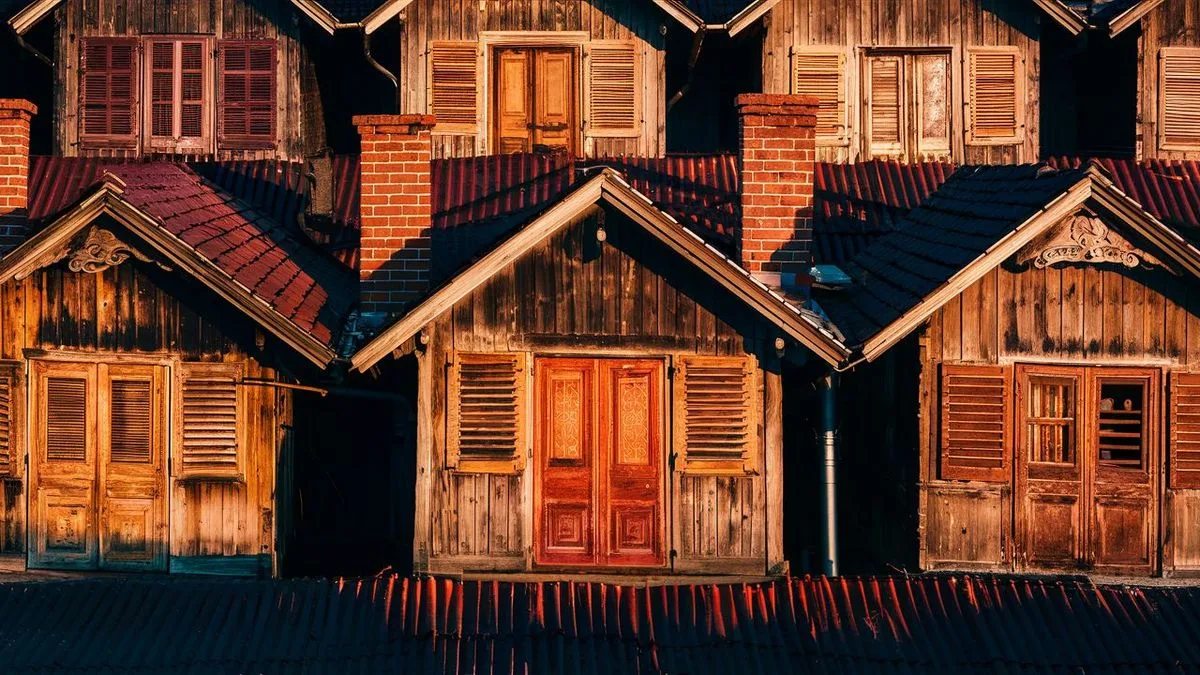 barna tetős házak